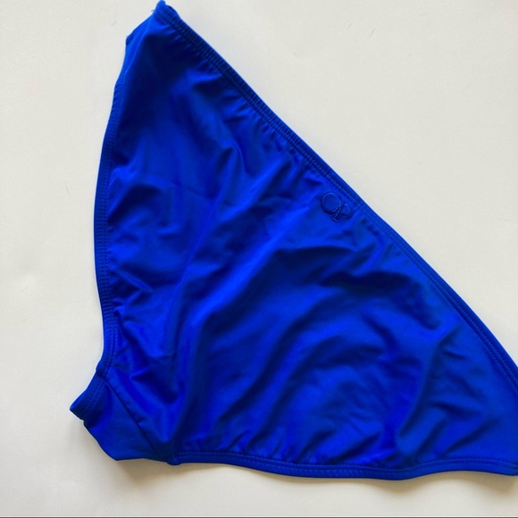 OP  Bikini Bottoms Hipster Ruched sides, Blue sz L - Picture 3 of 5
